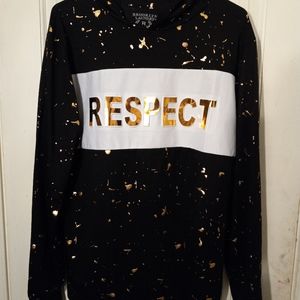 Brooklyn Laundry M Black and Gold "Respect" hoodie